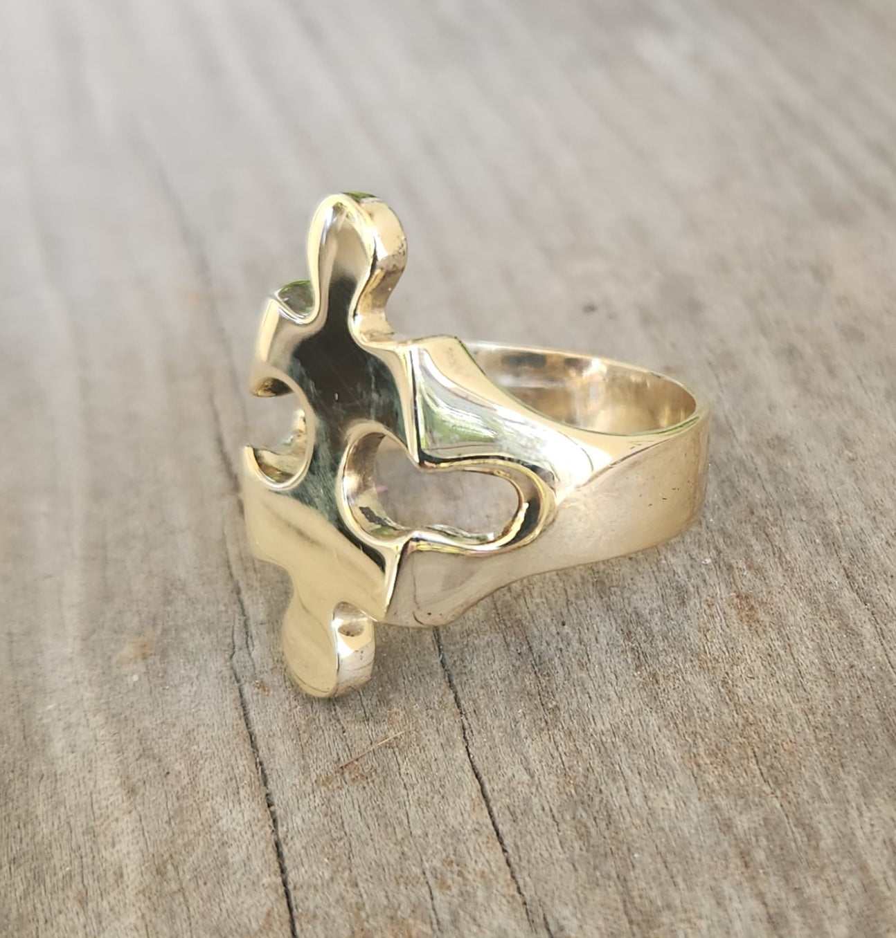 Jigsaw puzzel ring,sterling silver,long plain silver ring,modern minimalist, signet ring
