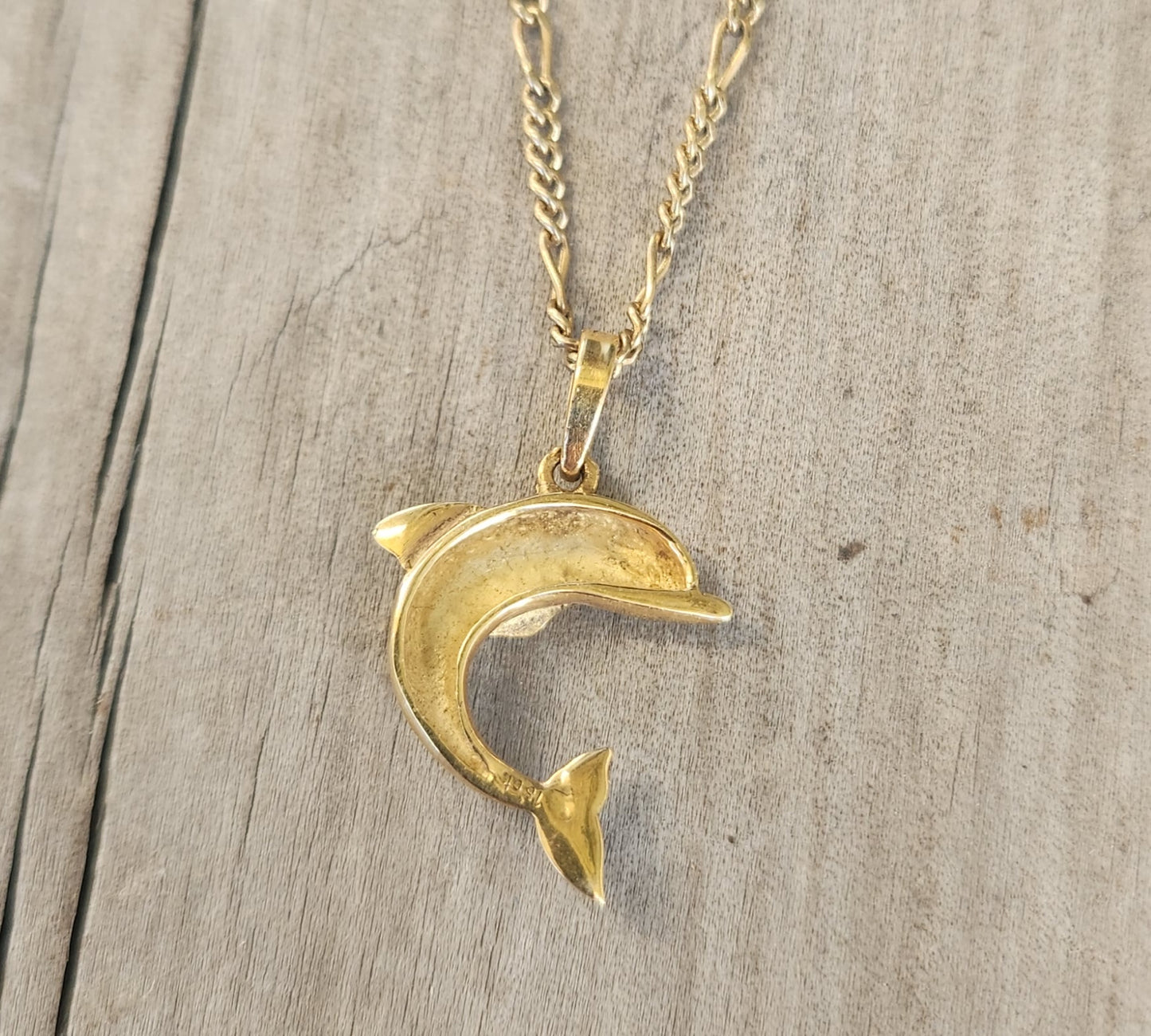 18K Dolphin pendant, gold Charm,porpous,
