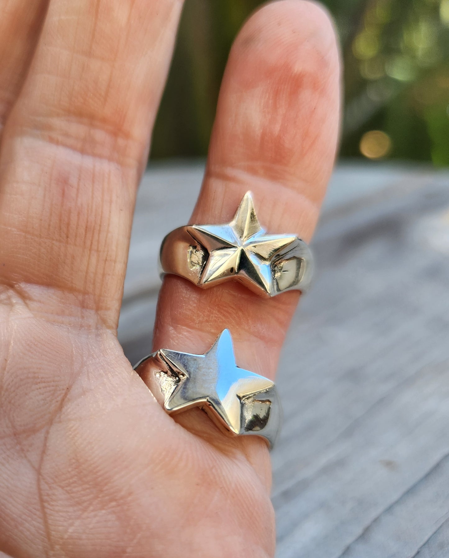 Small caltex star ring,sterling silver, 925 pinkie ring