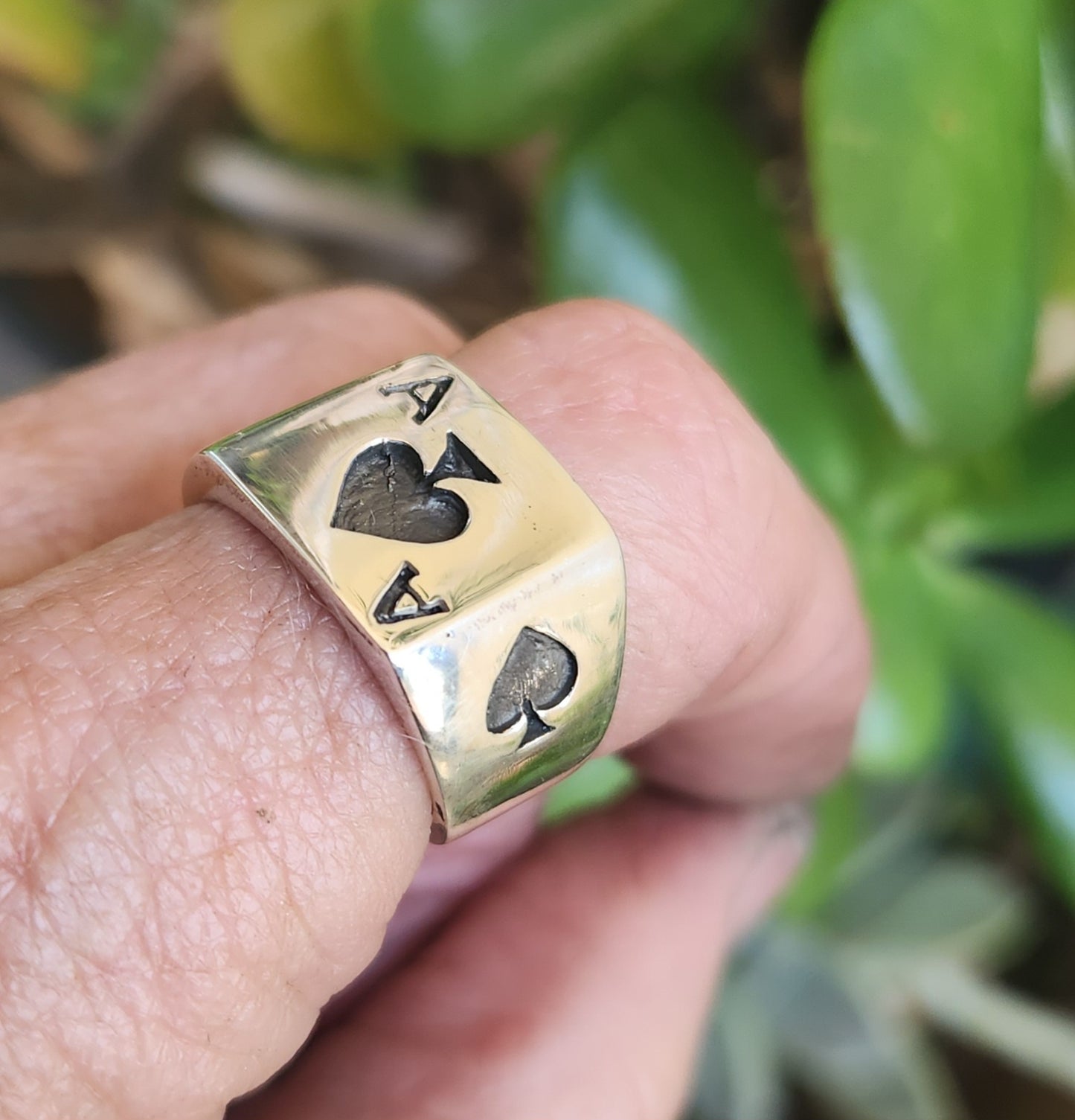 Ace of spades ring,925 sterling silver gambling, cards,Vegas wedding, sterling silver ring,black Jack,signet ring,hand made
