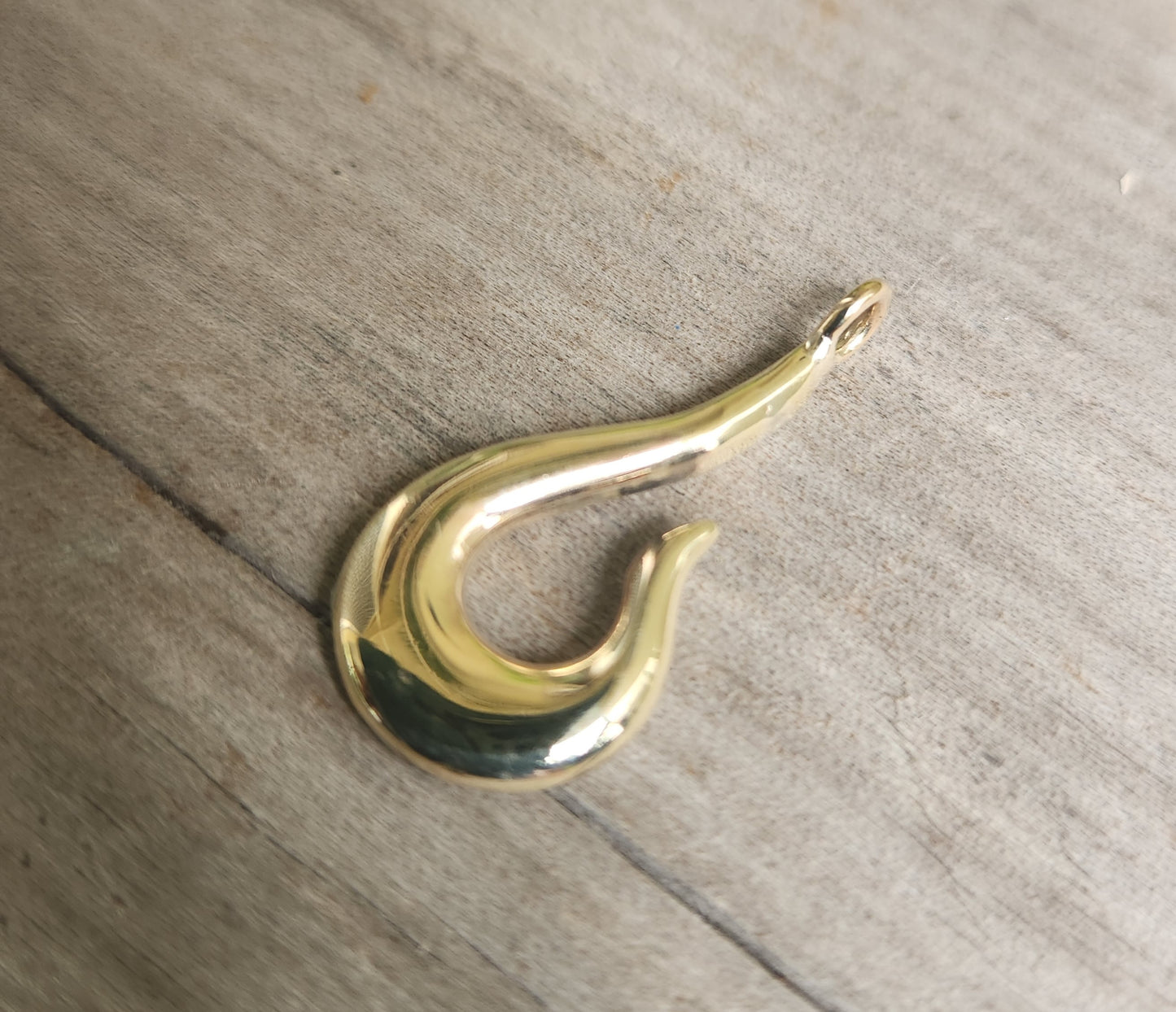 Gold fish hook pendant,9k gold,tribal,Maori hook,solid 9ct gold.
