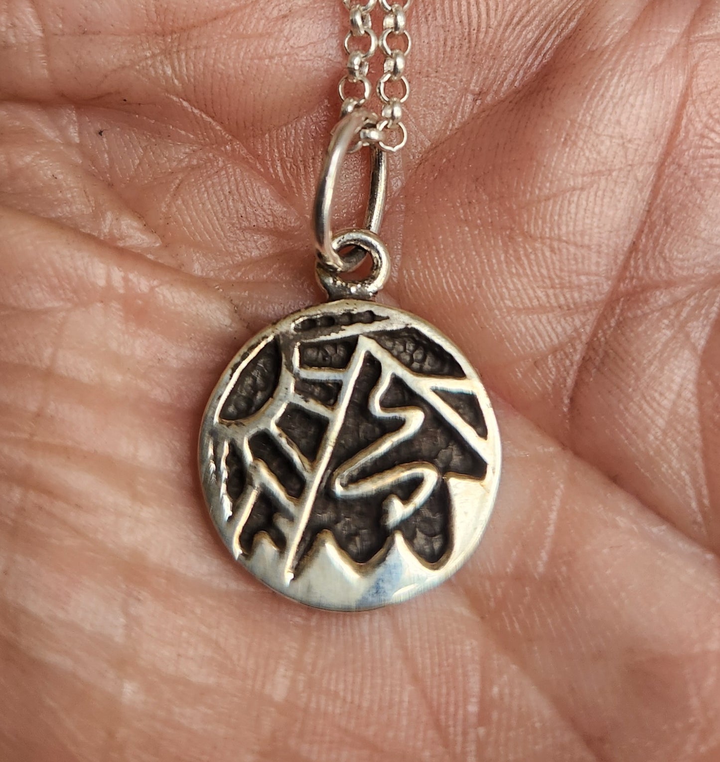 Snow mountains,925 sterling silver disc,walking,trekking,ski pendant,snowboard charm,handmade mountain hiking,