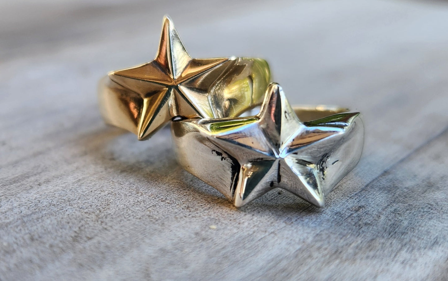 Small caltex star ring,sterling silver, 925 pinkie ring