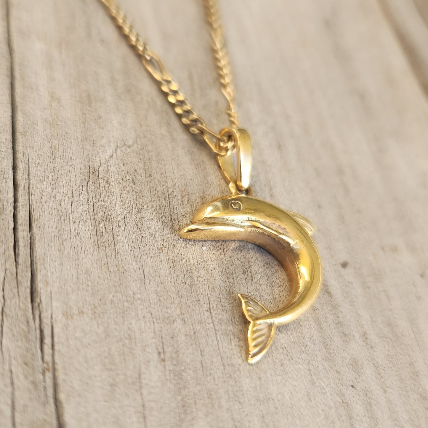 18K Dolphin pendant, gold Charm,porpous,