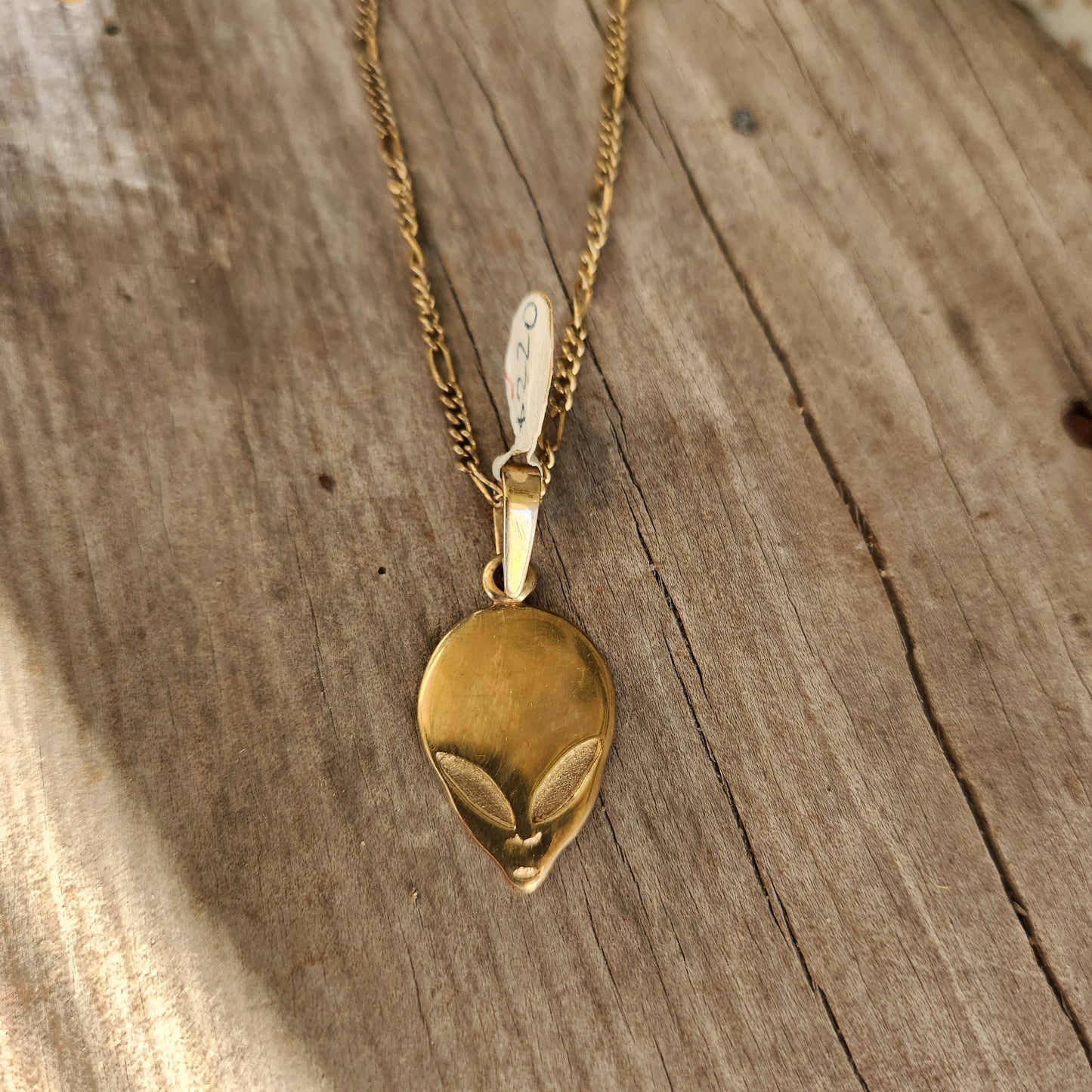 Gold Alien,ufo pendant, 9k gold,solid 9ct.