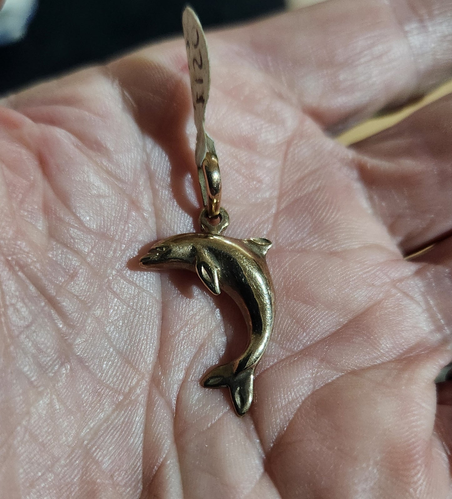 Gold dolphin pendant, 9k gold,9ct gold Charm, 9k dolphin necklace