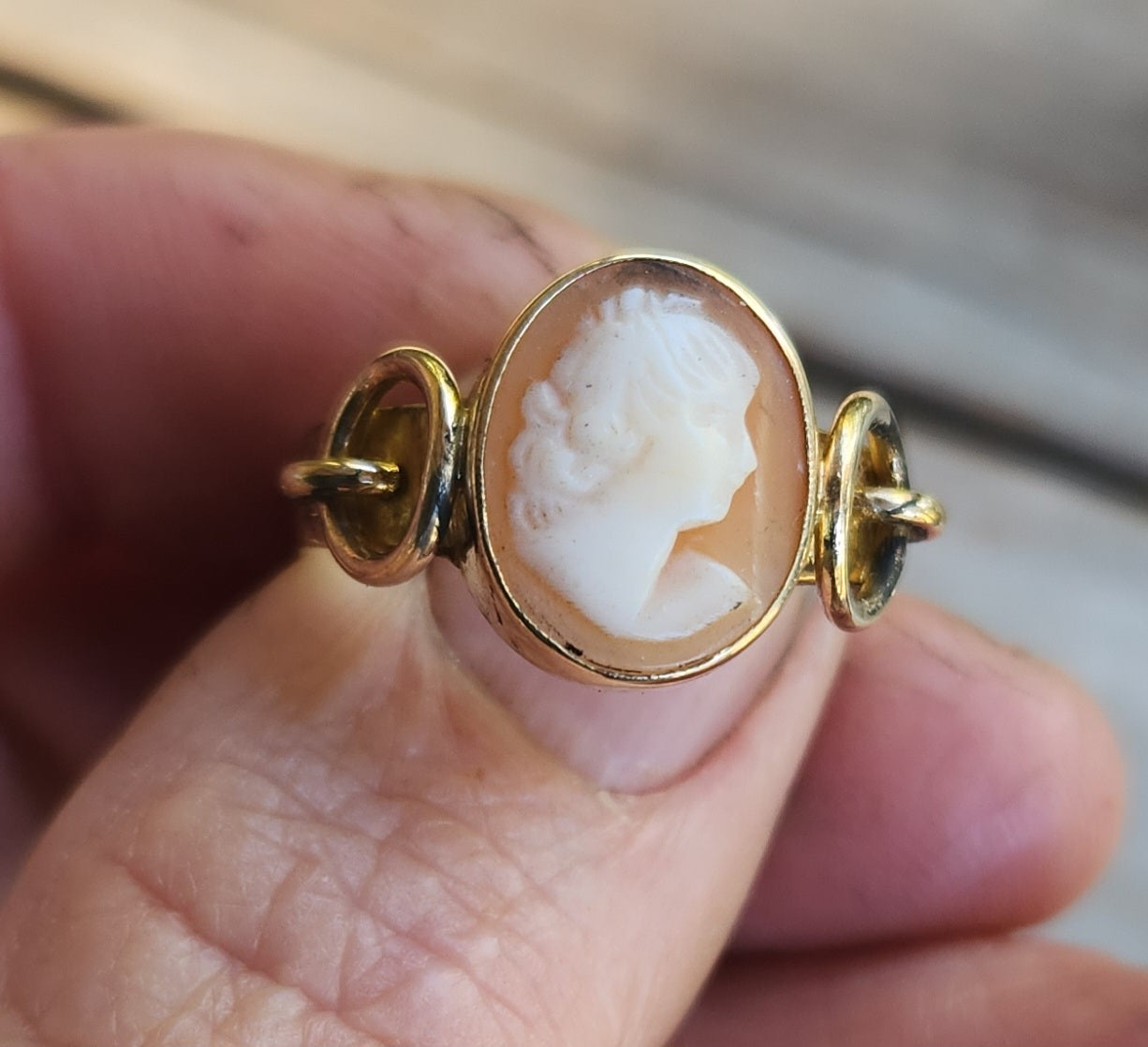 Cameo gold ring,9k gold,antique,handmade,