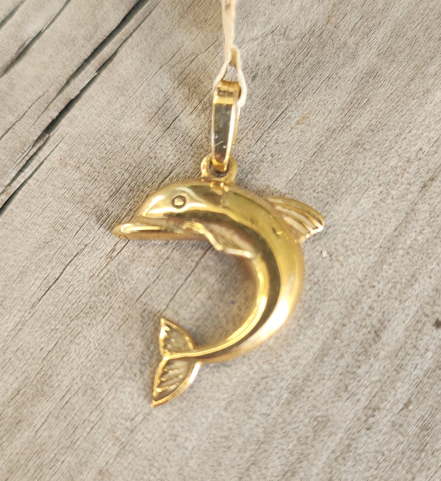 18K Dolphin pendant, gold Charm,porpous,