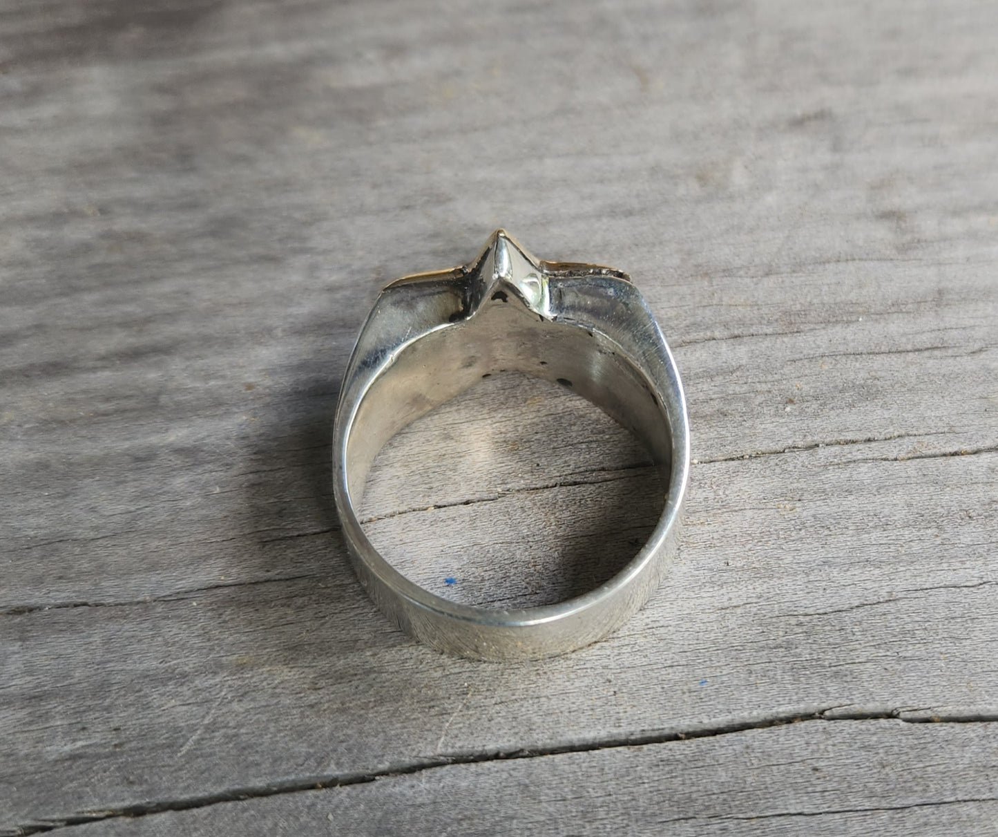 9k star ring,Sterling silver,solid flat star,astrology,small.5 pointed star,goddess,boho,chunky,new age,