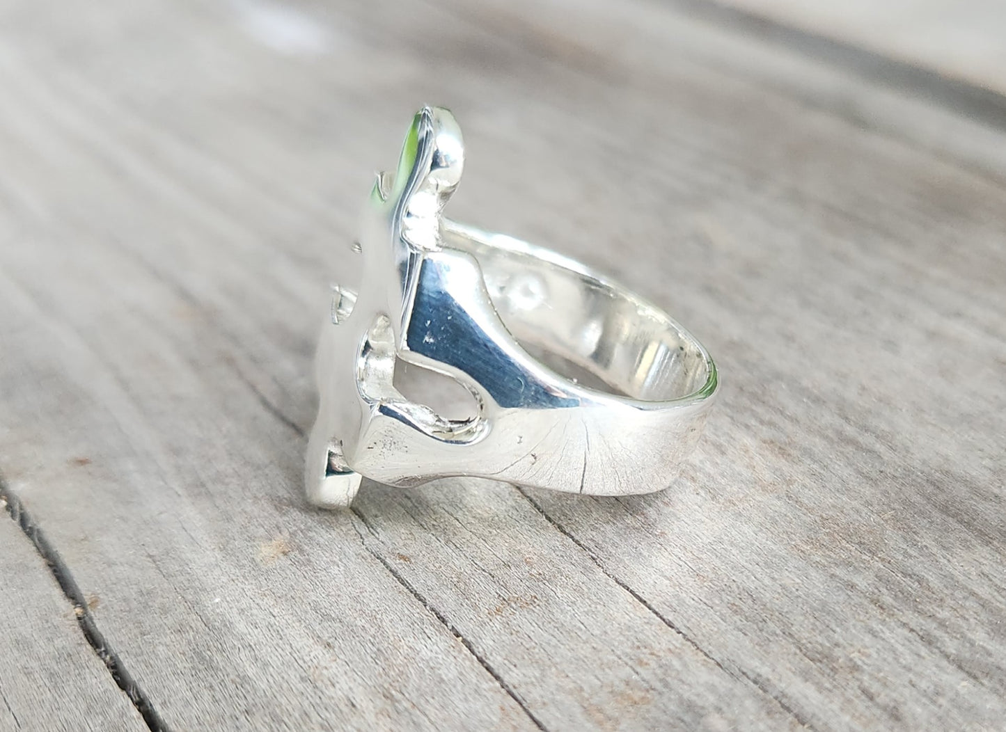 Jigsaw puzzel ring,sterling silver,long plain silver ring,modern minimalist, signet ring