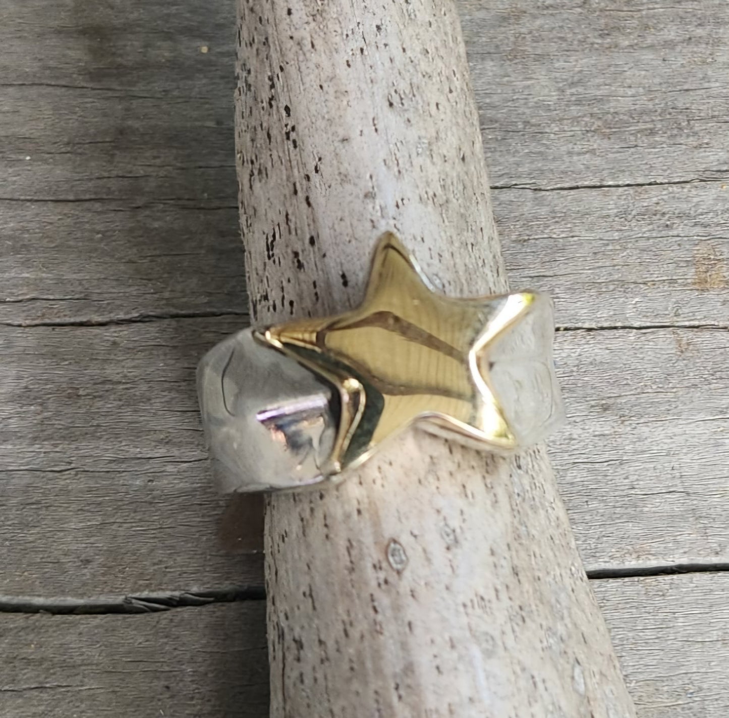 9k star ring,Sterling silver,solid flat star,astrology,small.5 pointed star,goddess,boho,chunky,new age,