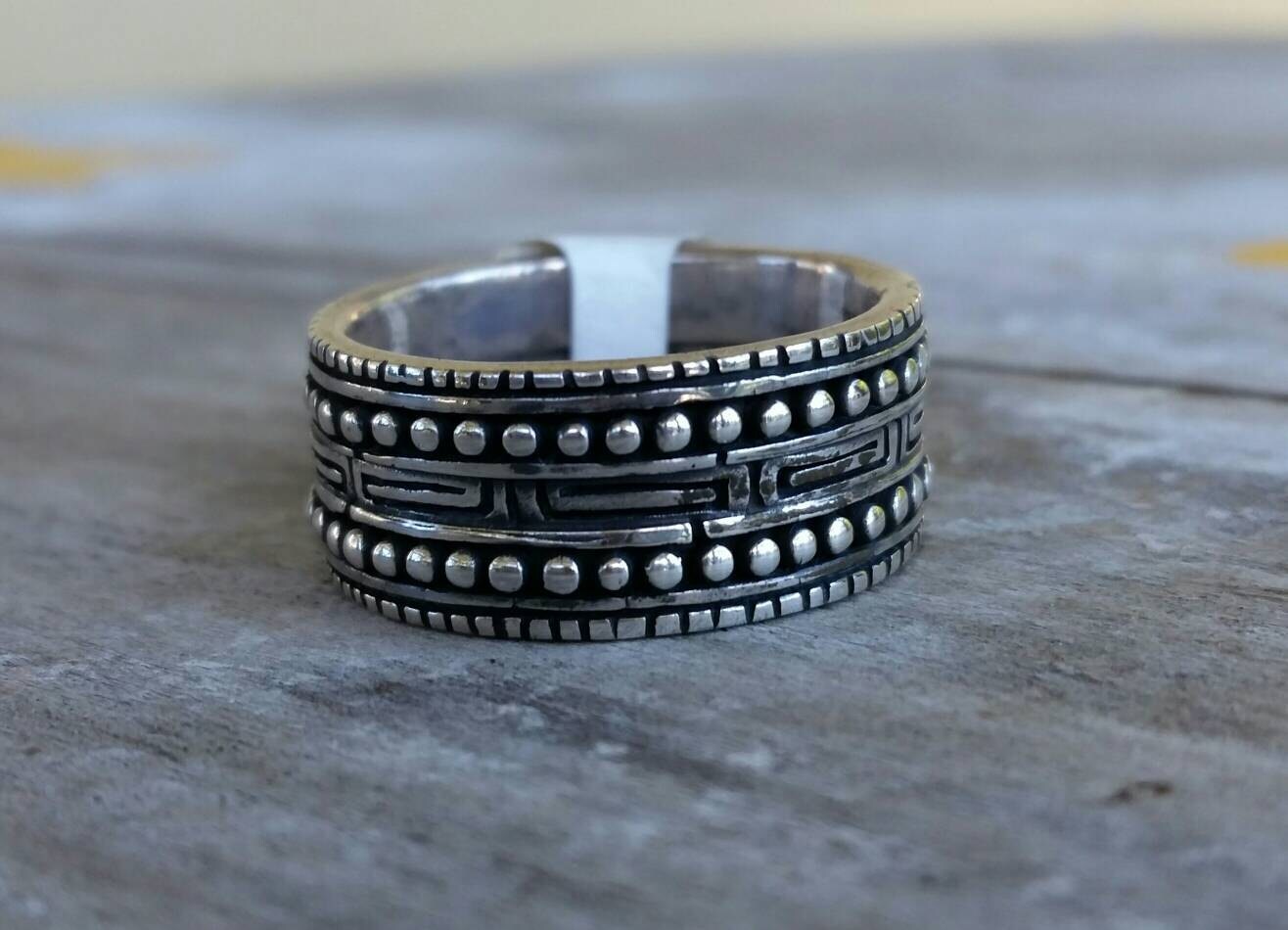 Sterling silver ring,Aztec ,tribal,chunky band, wedding,hipster,gypsy,boho,ethnic,Celtic,handmade,hipster,rock,vintage,rustic,unisex ring