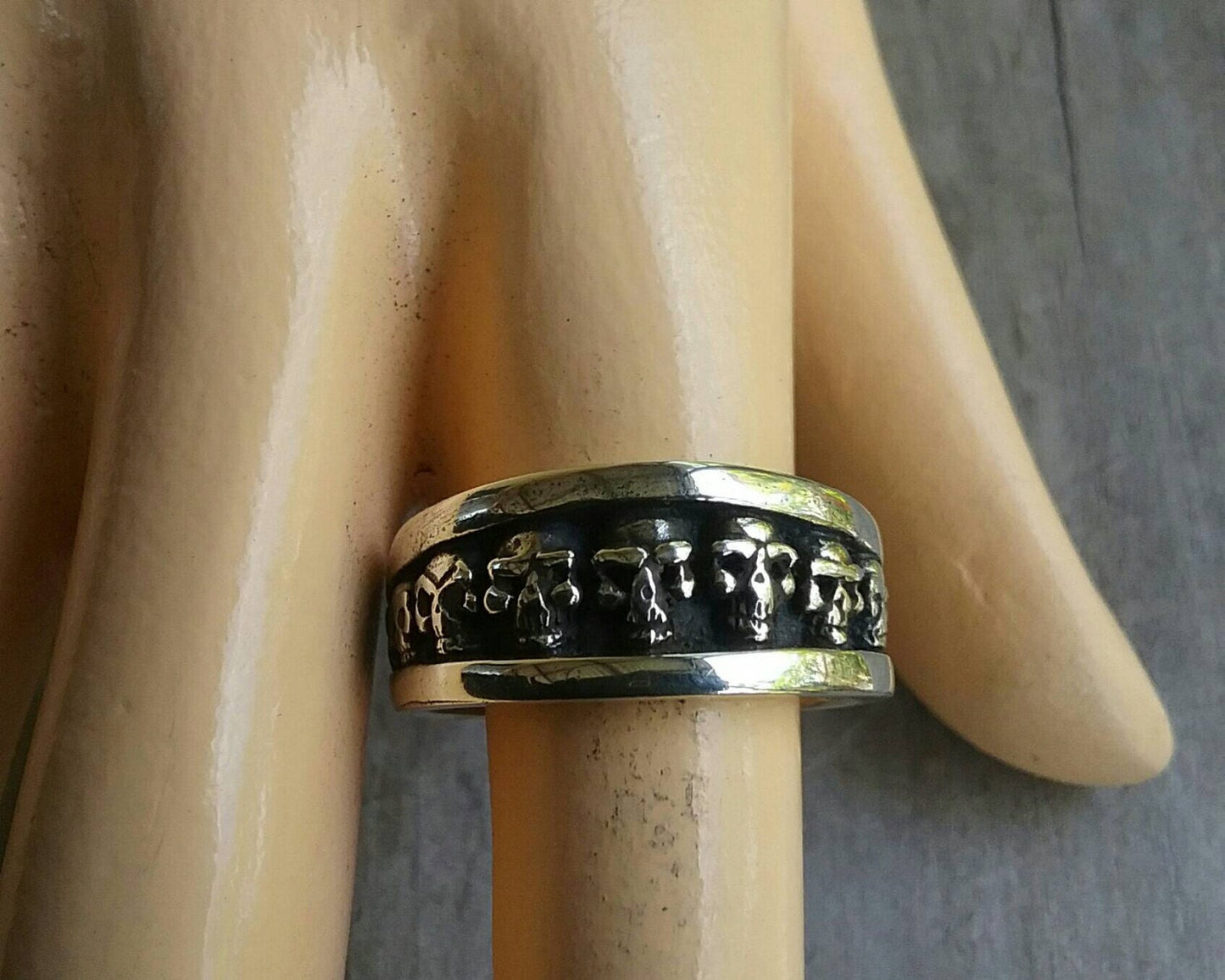Skull band,sterling silver, steampunk,gothic ,punk,pirate,skeleton,women's skull,men's skull,skull wedding,handmade,sugar skull,biker,grunge