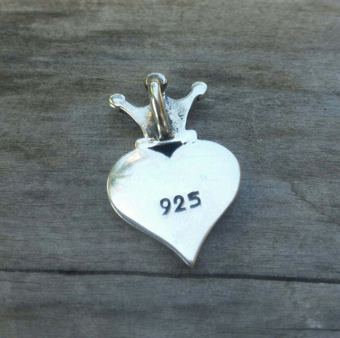 crown heart pendant.sterling silver,solid cross pendant
