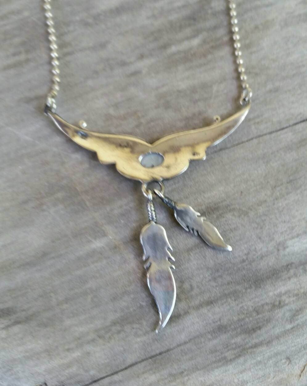 Chrysophrase sterling silver necklace rockabilly steampunk gothic boho gypsy