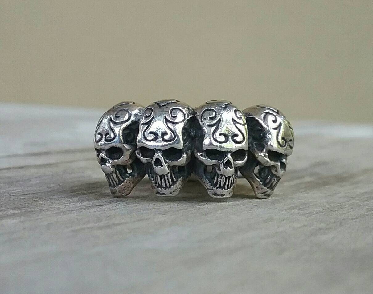skull ring,925 sterling silver,tibal skull steampunk gothic punk, pirate,handmade,Celtic,skeleton,