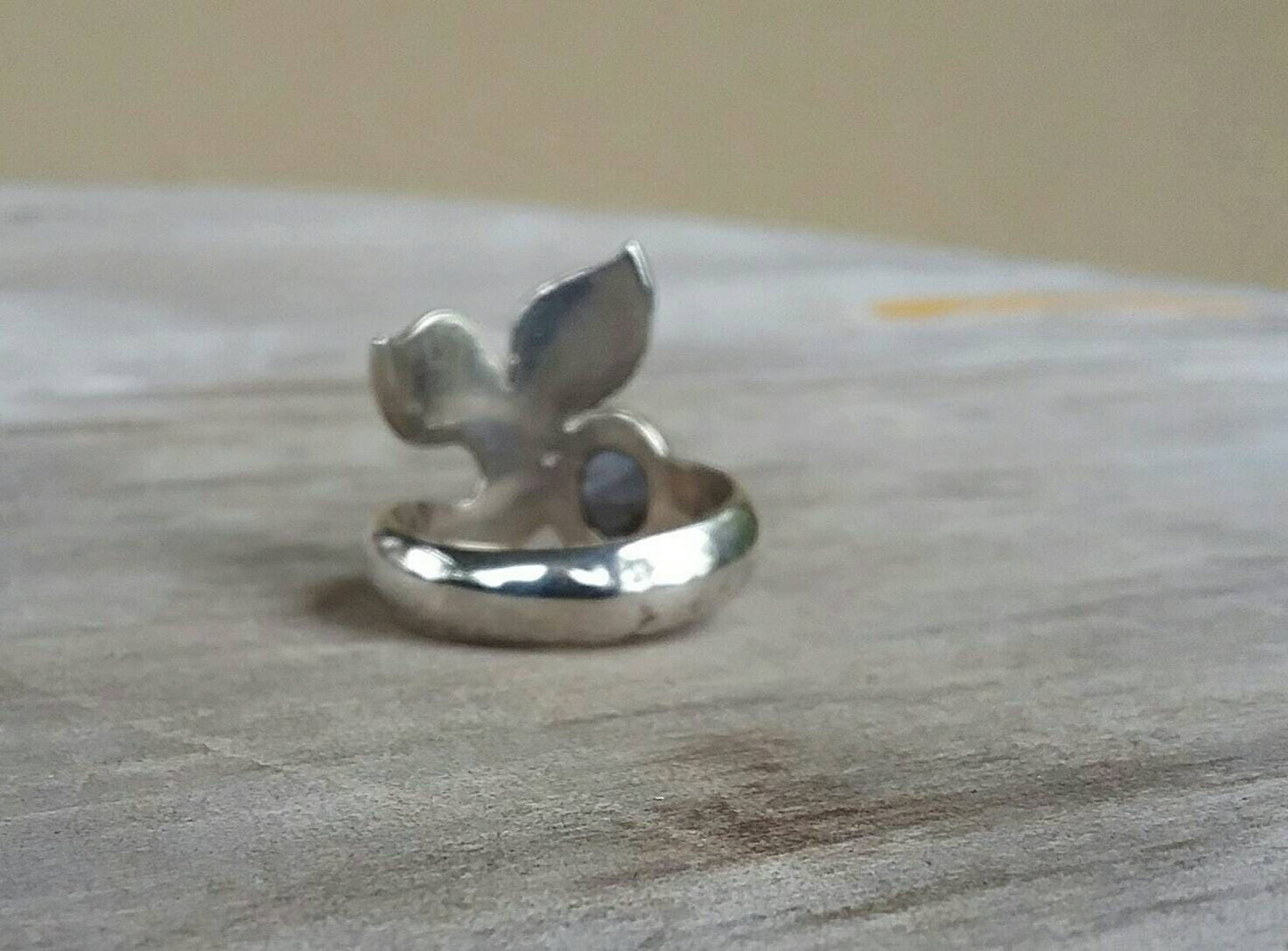 Amethyst Whale tale chunky ring marine dolphin surf sterling silver ring