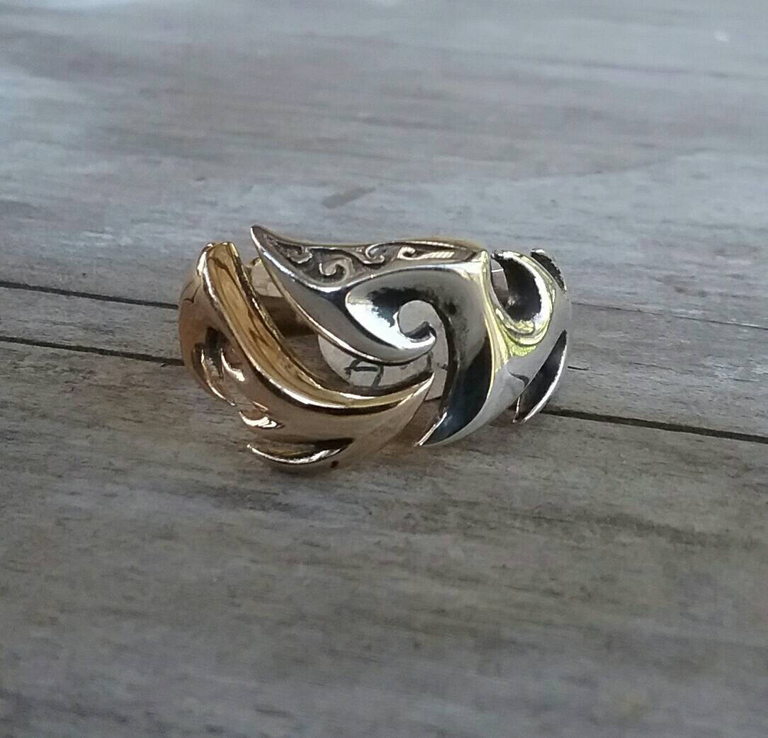 Wave ring,sterling silver,steampunk,wedding, ring,handmade,boho,surf,tribal,claw ring,Geiger,viking,Maori,island,polynesian,Hawaiian,sailor,