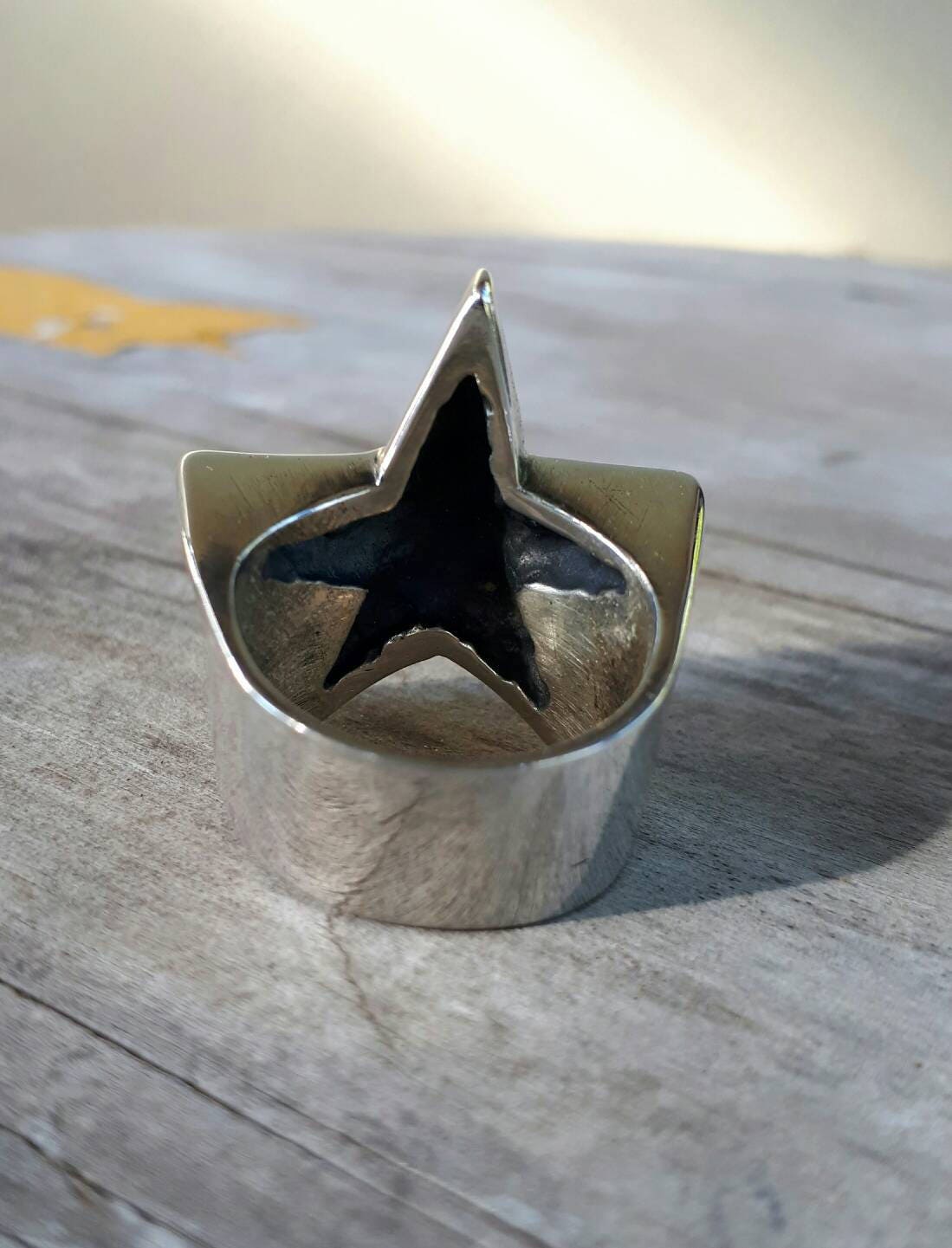 X Large star ring,Sterling silver,caltex star,five pointed star,chunky ring,unisex,boho,hipster,designer fashion,