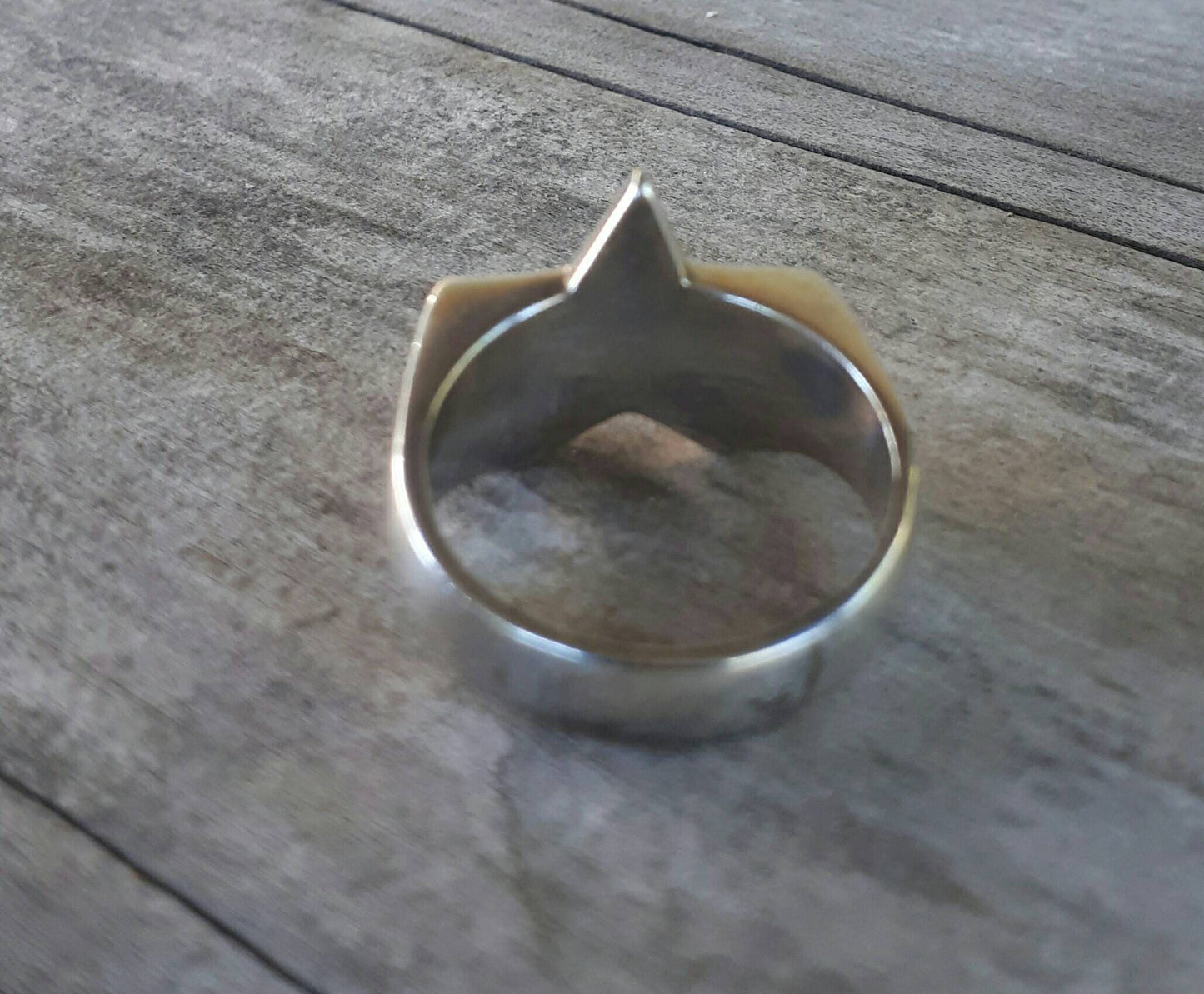 star ring,Sterling silver,solid caltex star,astrology,small.5 pointed star,goddess,boho,chunky,new age,