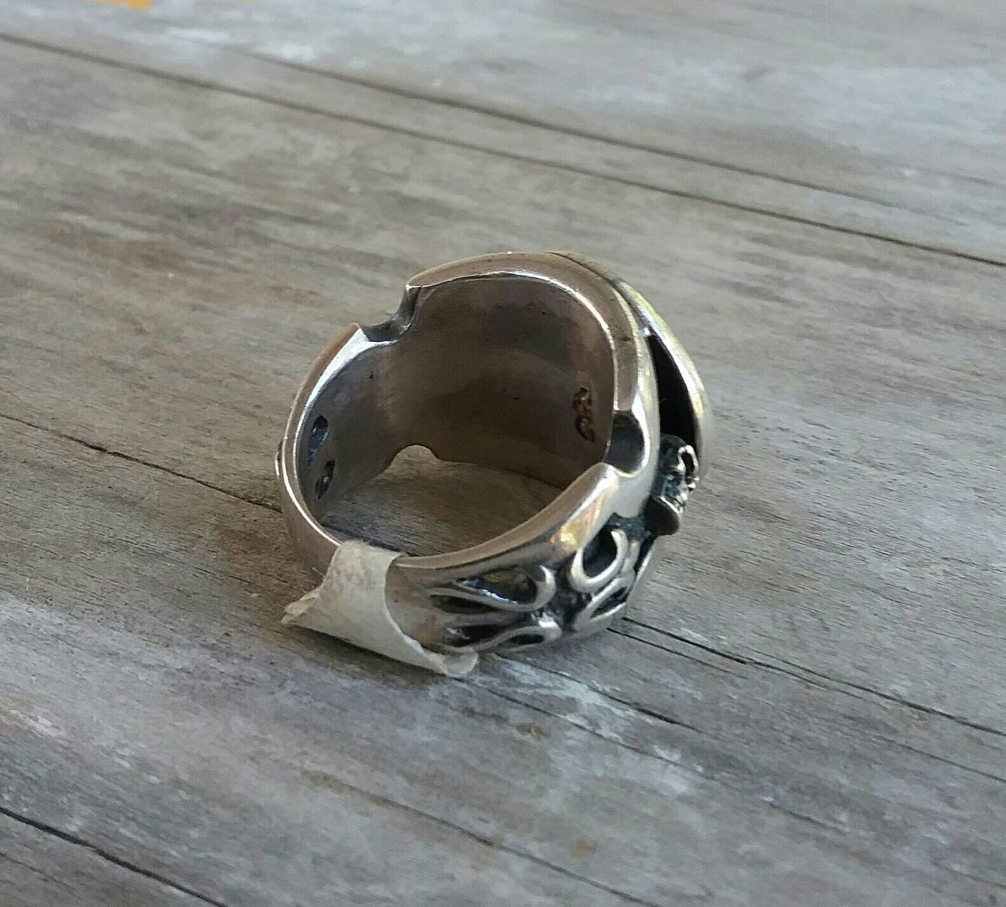 gold skull ring,sterling,silver,two tone, signet ring 9ct gold,steampunk gothic, punk,handmade.grunge,mens fashion,rockabilly,hipster,pirate