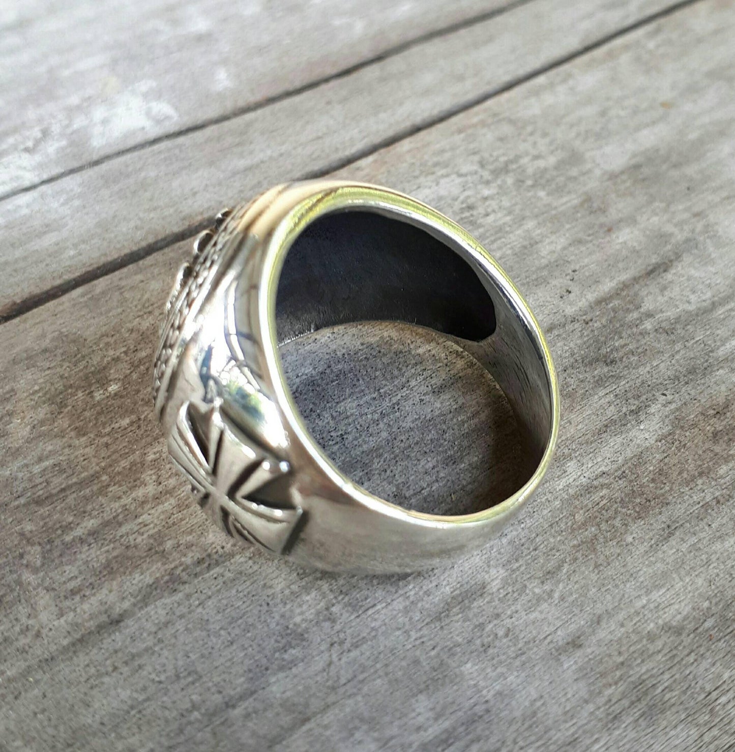 Phoenix ring, eagle, cross, sterling silver,signet ring,college ring,handmade.mens fashion,steampunk.hipster,rockabilly