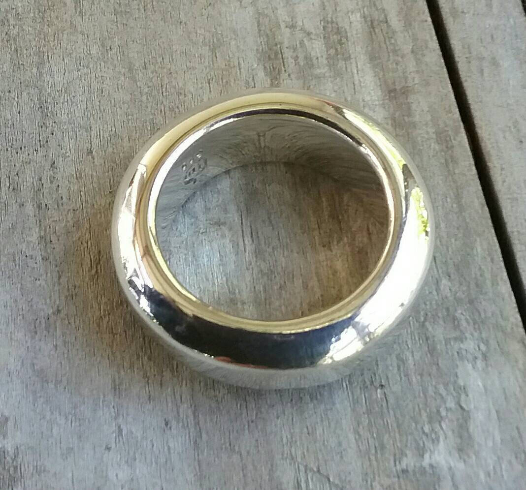 Chunky band, nugget,sterling silver,handmade hammered,rustic,industrial,steampunk wedding, dress ring