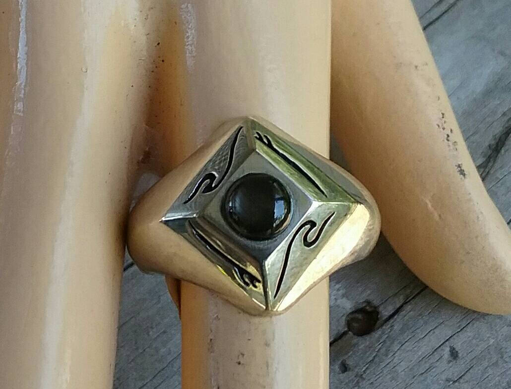 wave ring, chunky,sterling silver,diopside ,surfboard,surfer ring,wave wedding ring,surf board,signet ring