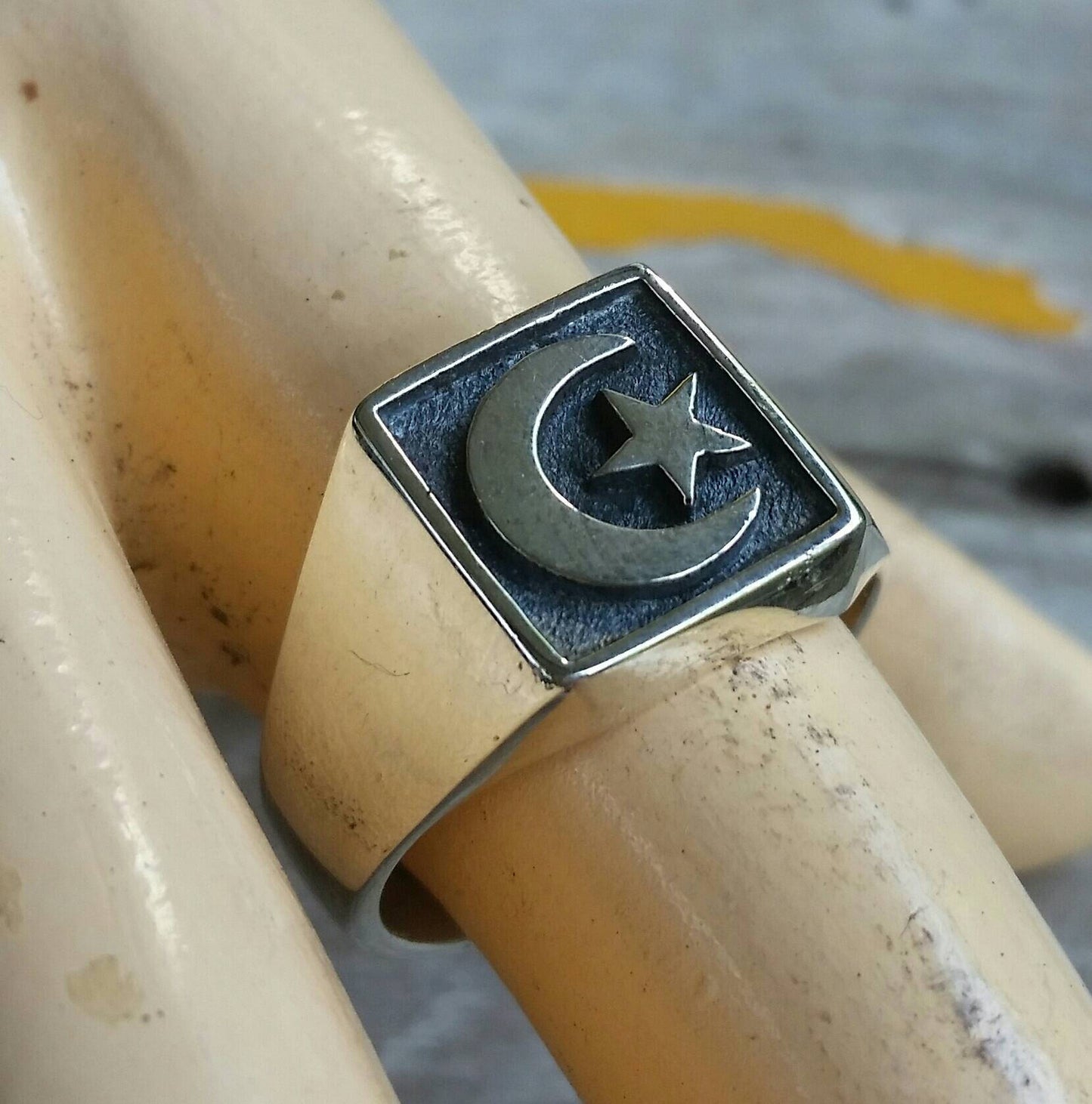 Signet ring,moon star dress ring,boho, sterling silver