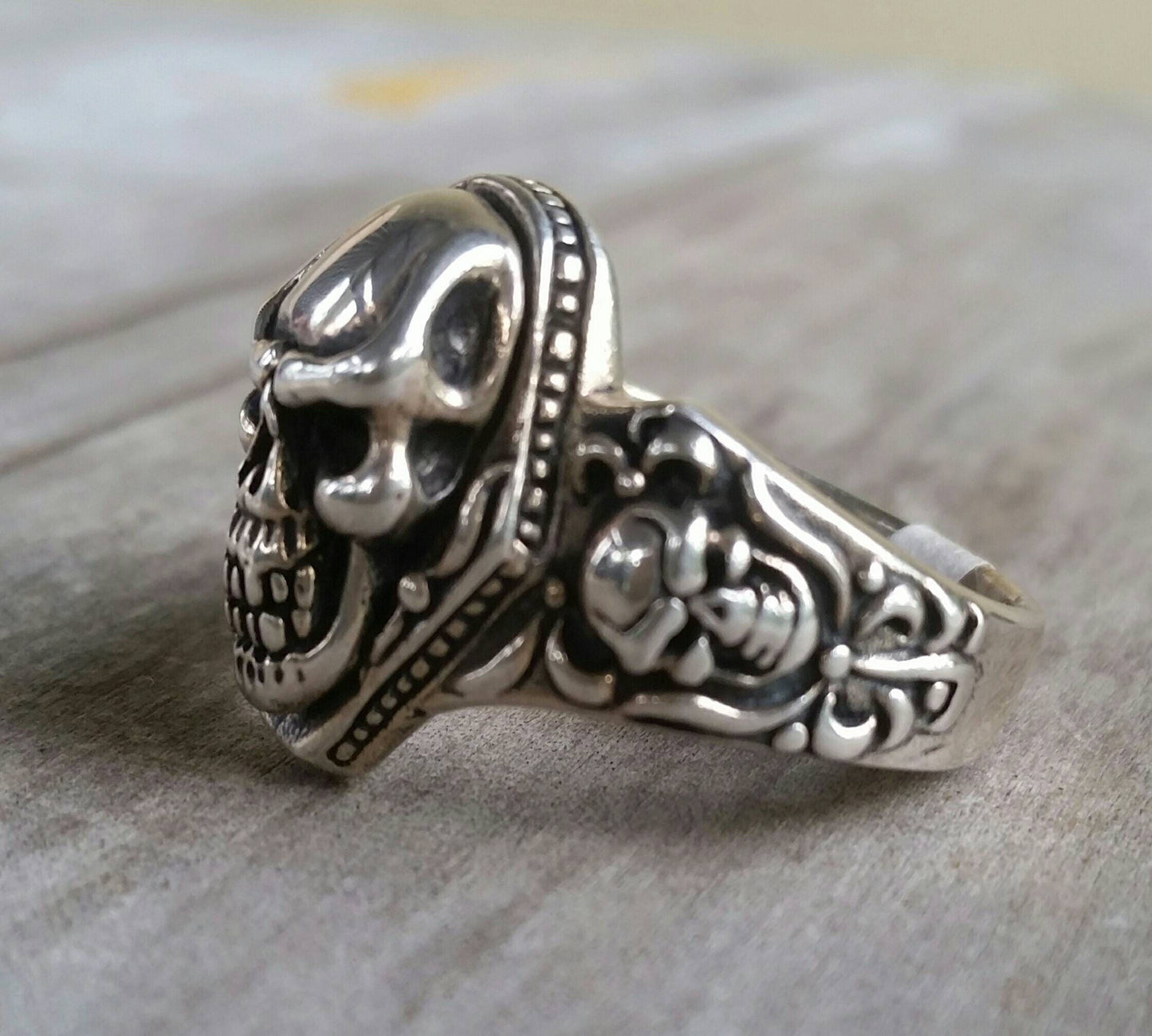 Skull ring, sterling silver,steampunk, gothic, punk,hipster,hand made,biker,sugar skull,unisex skull ring,skull wedding ring,