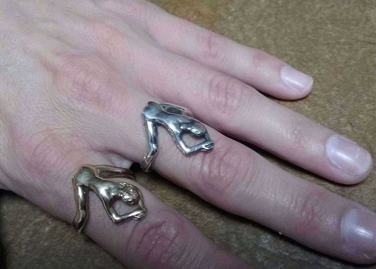 naked lady,unisex ring,sterling silver, art nouveau,designer,handmade ring,ladies body, goddess,gothic, victorian, ring boho, gypsy, hippy,
