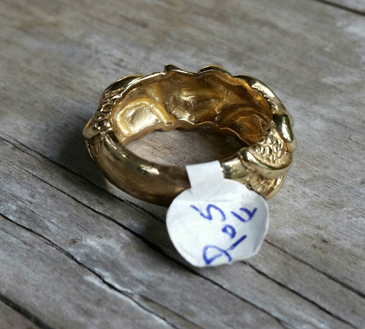 Ornate Gold ring,9k gold,dragon skin design,steampunk,scroll,modern,mans fashion,gold wedding band,boho,half rounded band