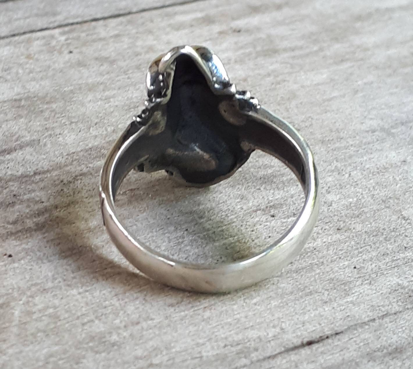 wizard ring,green onyx sterling silver magic fantasy mythical steampunk gothic punk ring