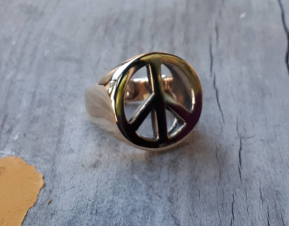 peace ring,chunky,large peace sign,sterling silver,hippy,rockabilly, hipster,signet, alternative,hand made,retro,boho,love,gypsy,
