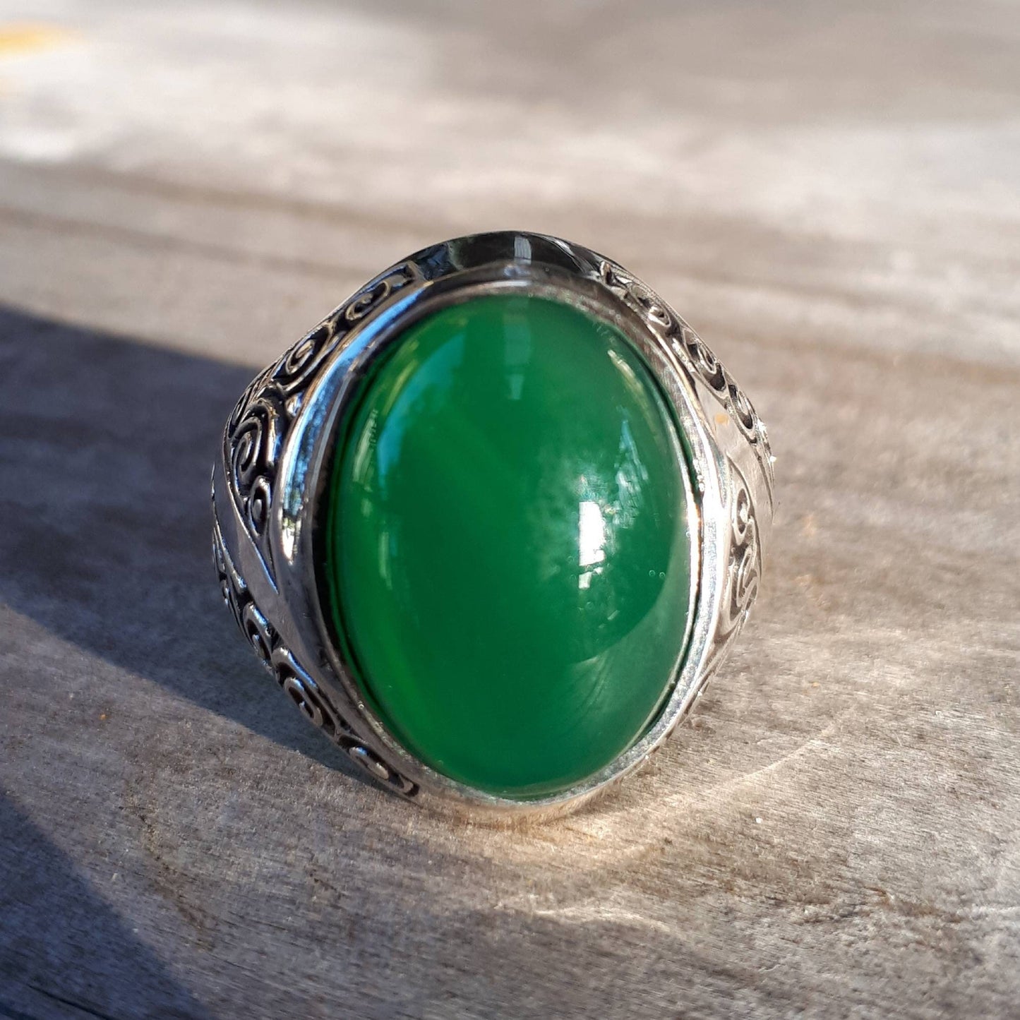 Adventurine ring,sterling silver, green onyx,wedding,dress ring,hand made,ethnic antique,,vintage,hipster,green stone,tribal,boho,stone ring