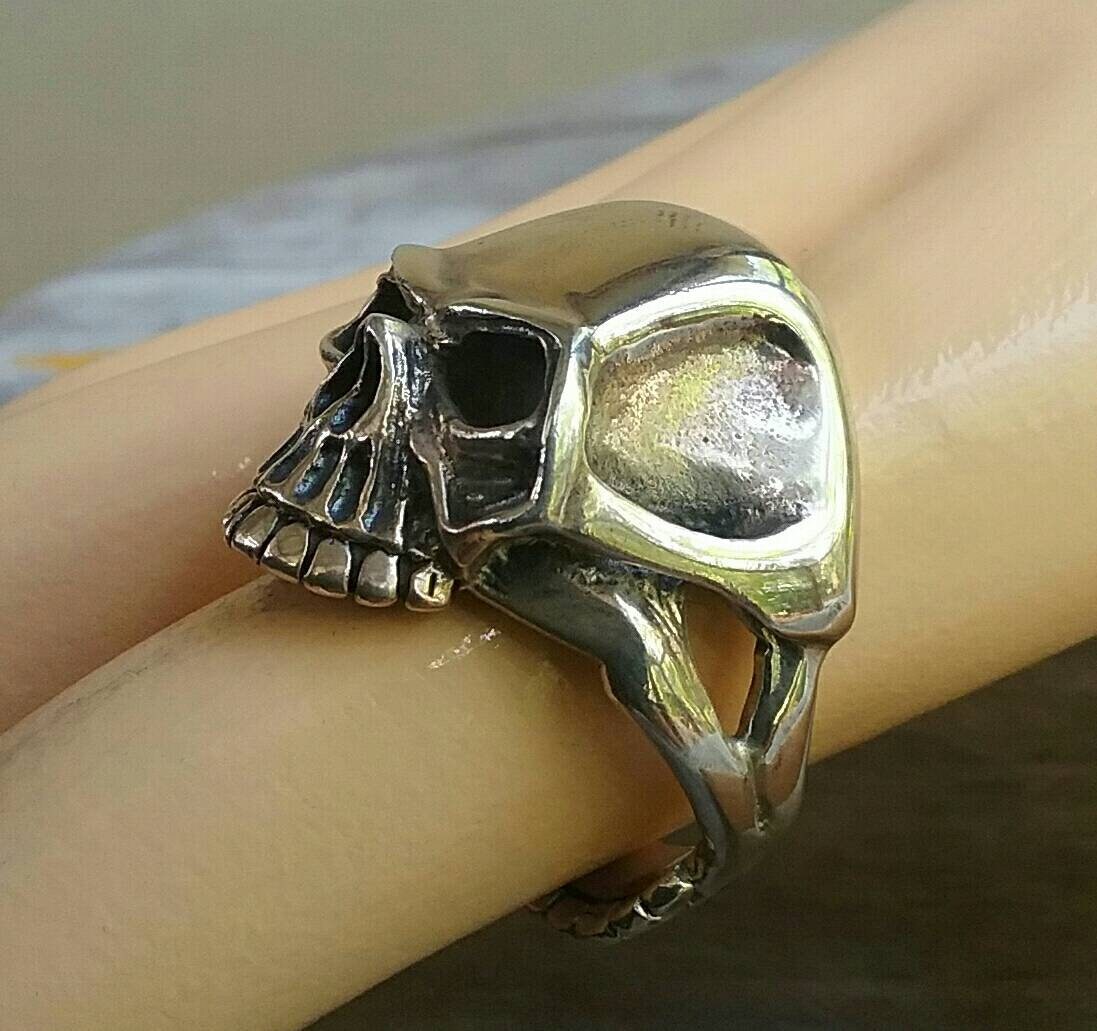 Skull ring,sterling silver, steampunk,gothic,Keith Richard's skull, punk,biker,hand made,hipster,pirate,medievil,mens fashion,