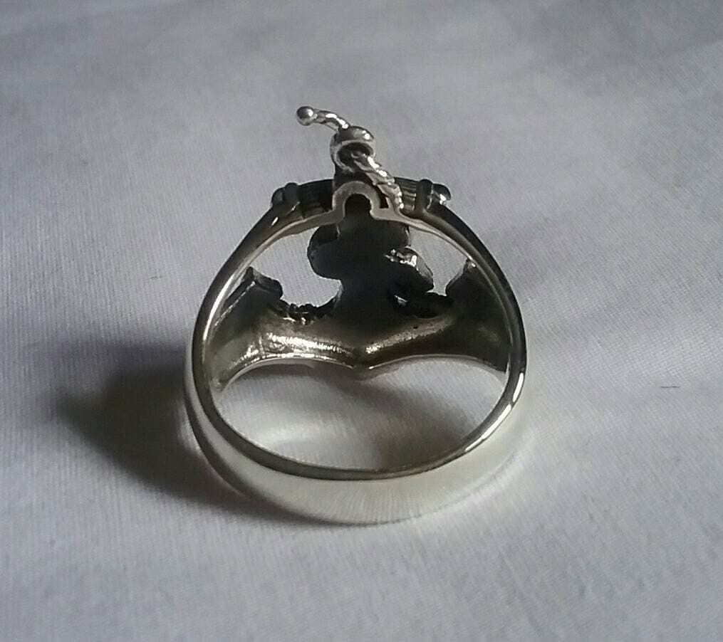 anchor ring, sterling silver,snake ring,nautical,sailor rockabilly wedding,maritime, ship,hipster