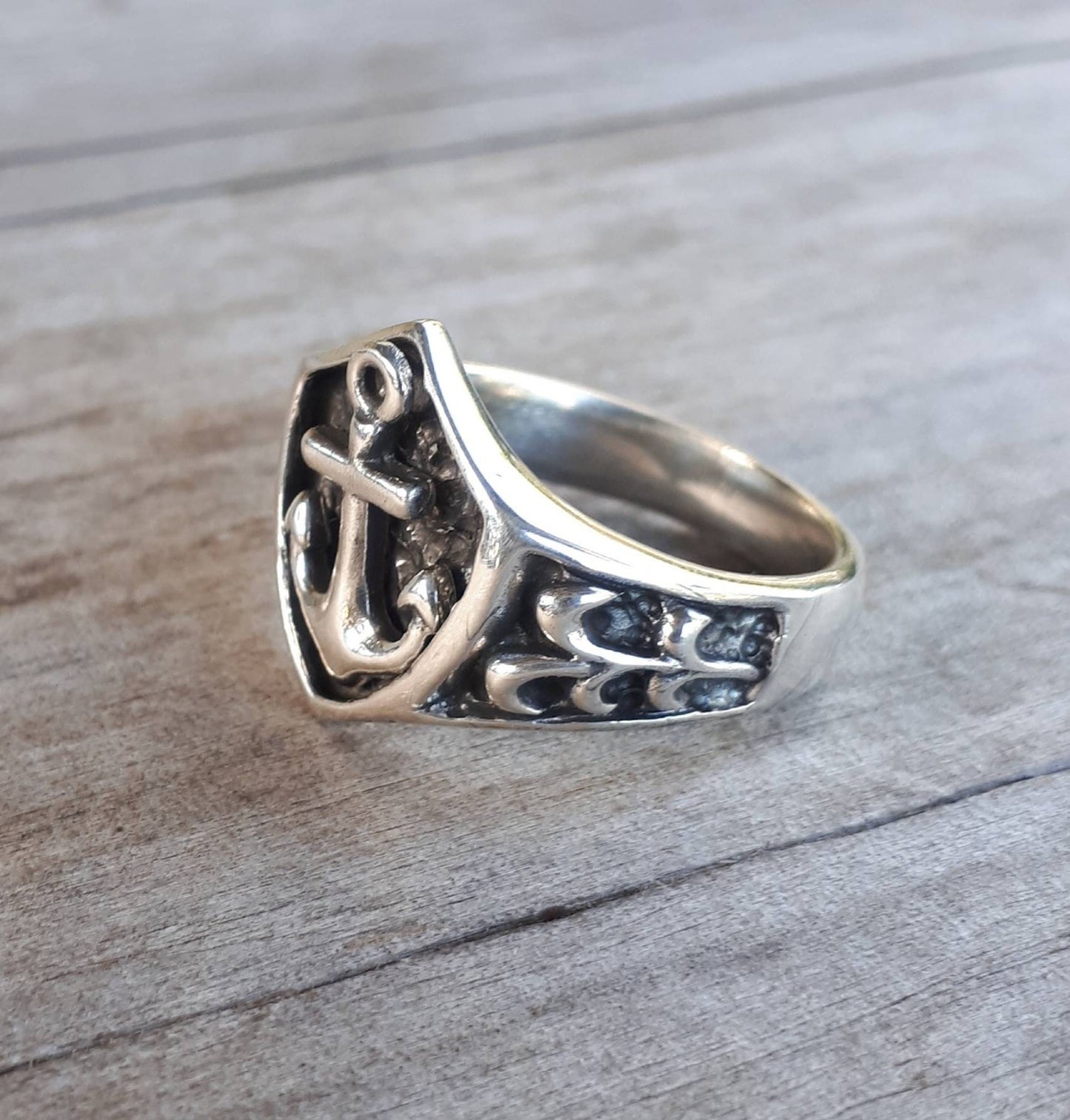 Anchor ring,sterling silver anchor,nautical ring,handmade silver ring, pirate,sailor,marine,surf ring,boat ring,hipster ring,rockabilly,boho