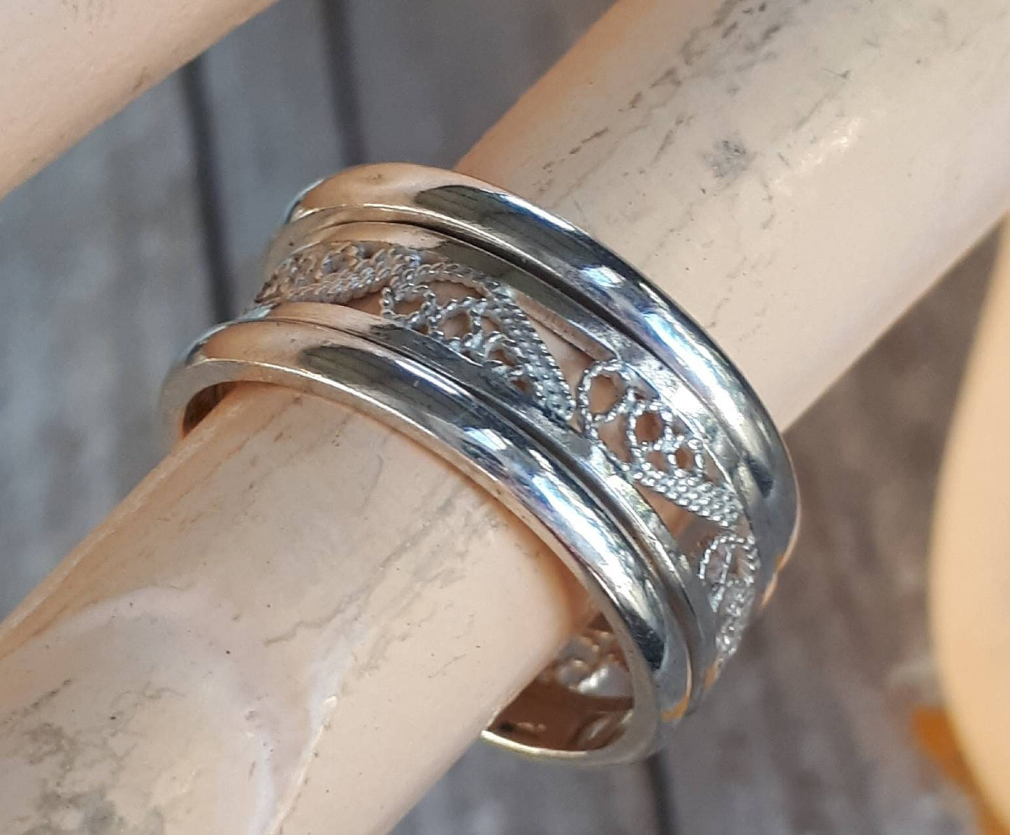 stacking rings,sterling silver,5 set,filegree band,handmade,boho,goddess,wedding bands,silver ring,gypsy,vintage,women fashion,new age,retro
