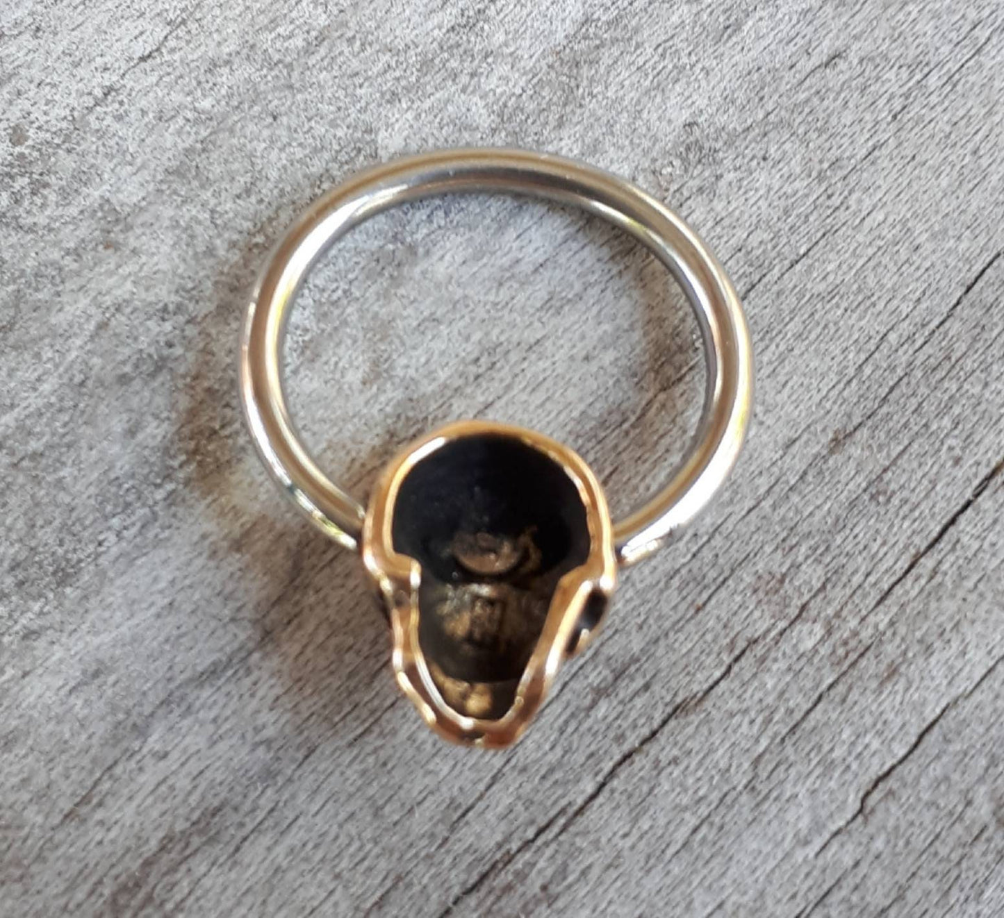 Skull bcr,Gold skull captive bead,gold skull earring,skull jewelry,9ct gold,skull nipple ring,skull belly ring,gold skull sleeper,pirate,