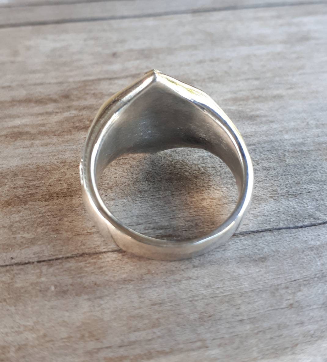 Anchor ring,9k gold anchor ring,two tone,sterling silver anchor,mixed metal,nautical ring,handmade, pirate,sailor,boat ring,hipster ring