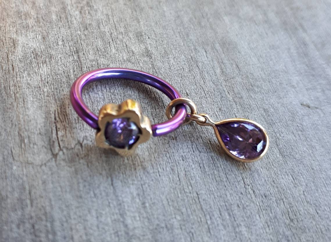 Gold flower bcr,captive bead,9ct gold,nipple ring,belly ring,gold captive ring,gold flower sleeper,boho,14 gauge,16 gauge,star bcr bead