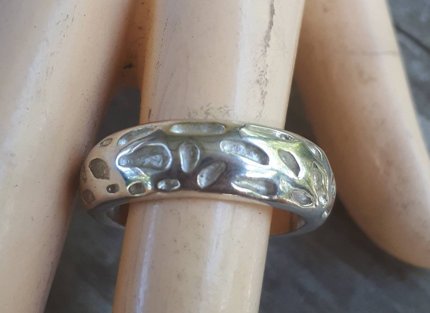 Chunky band,Solid half round ring,sterling silver,handmade,modern,industrial,rustic,unisex, hammered,nugget,stressed wedding ring,
