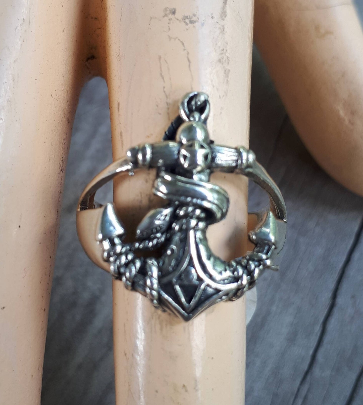 anchor ring, sterling silver,snake ring,nautical,sailor rockabilly wedding,maritime, ship,hipster