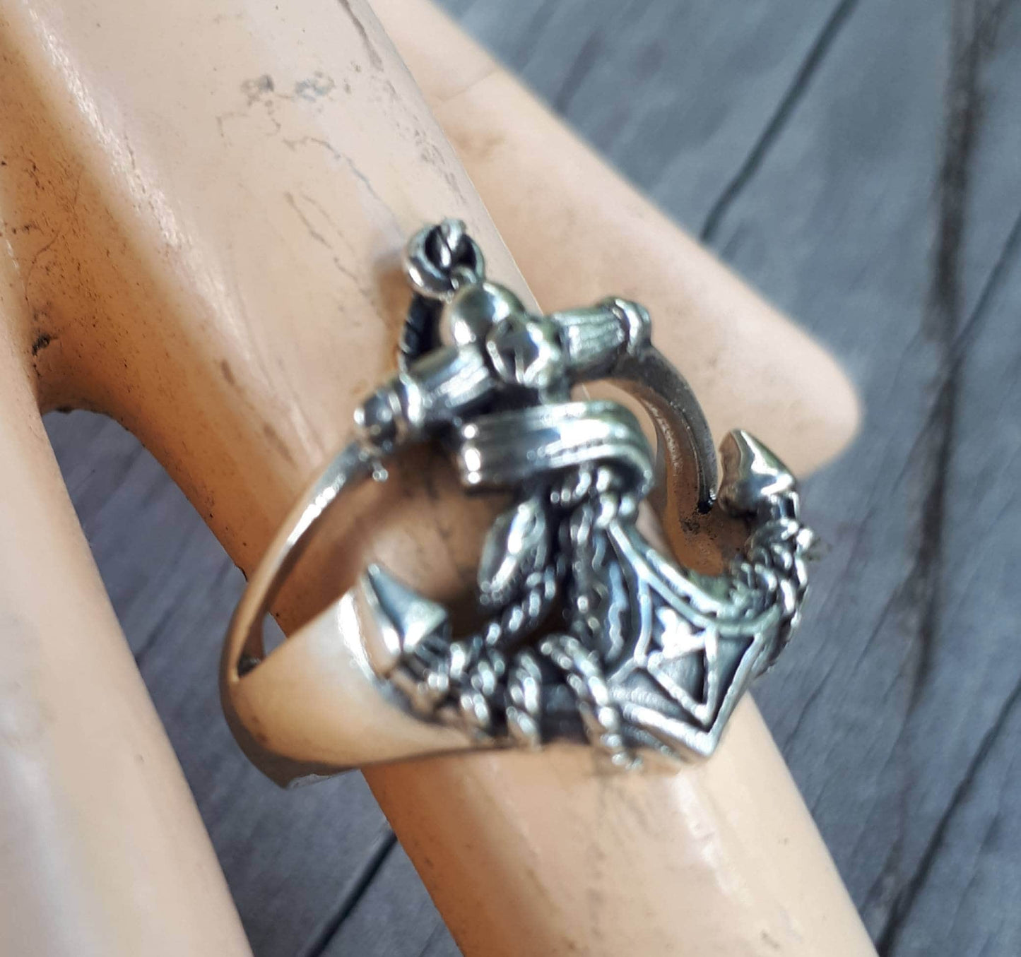 anchor ring, sterling silver,snake ring,nautical,sailor rockabilly wedding,maritime, ship,hipster