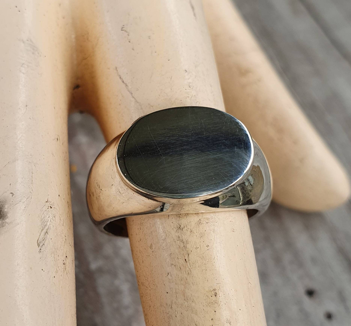 Signet ring,oval top, ring,solid signet,sterling silver,chunky,handmade,boho,college ring,blank ring,plain silver signet,unisex