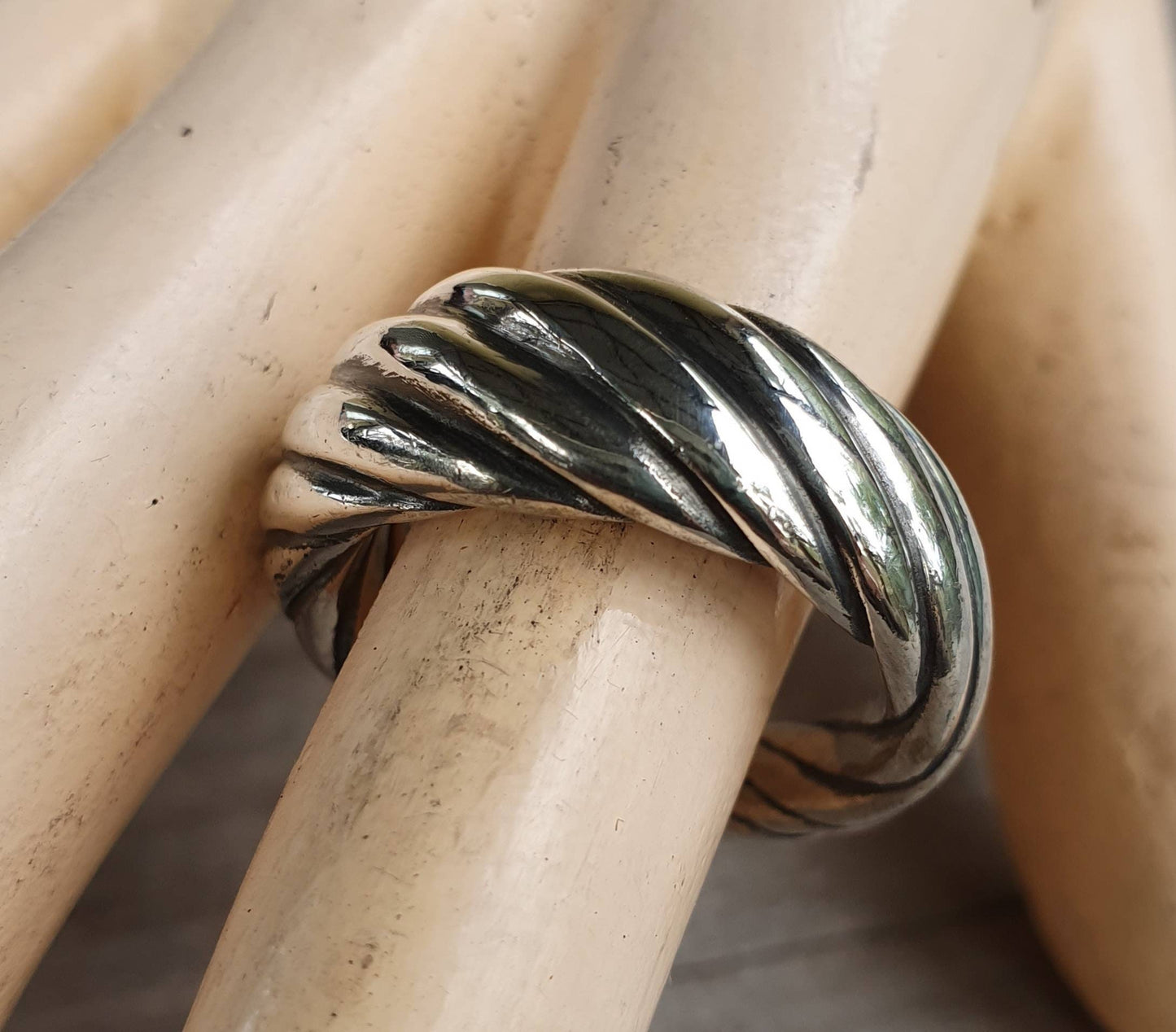 Woven chunky ring,heavy,solid,sterling silver,thick twisted silver, wedding ring,unisex,handmade,silver band,mens ring,hipster,boho,vintage,
