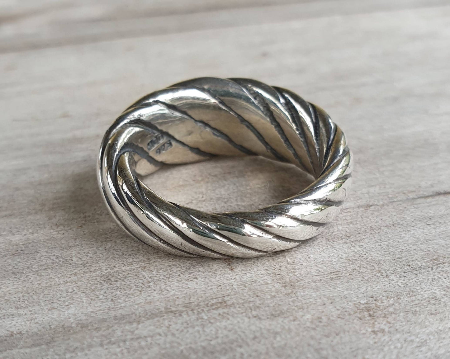 Woven chunky ring,heavy,solid,sterling silver,thick twisted silver, wedding ring,unisex,handmade,silver band,mens ring,hipster,boho,vintage,