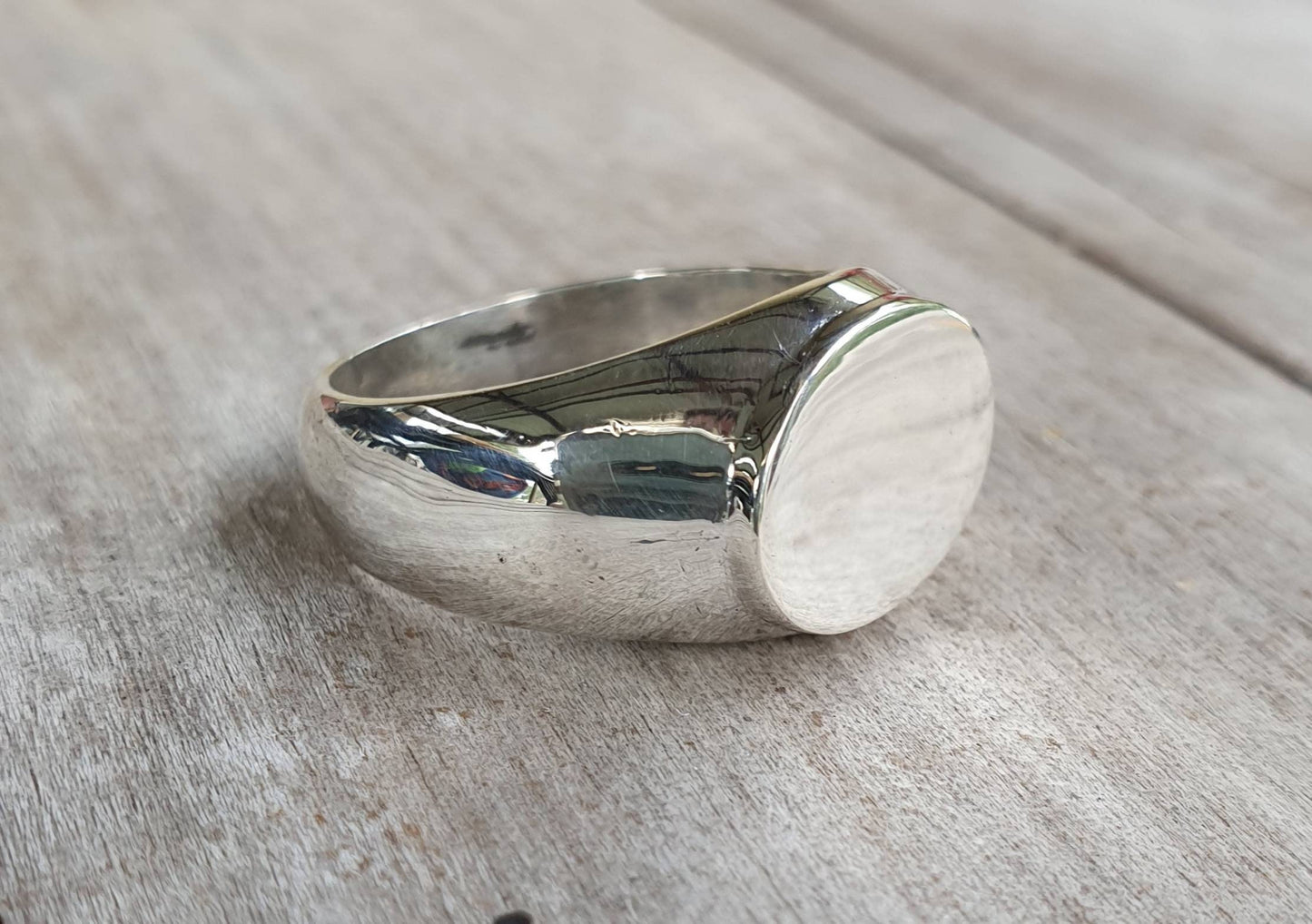 Signet ring,oval top, ring,solid signet,sterling silver,chunky,handmade,boho,college ring,blank ring,plain silver signet,unisex
