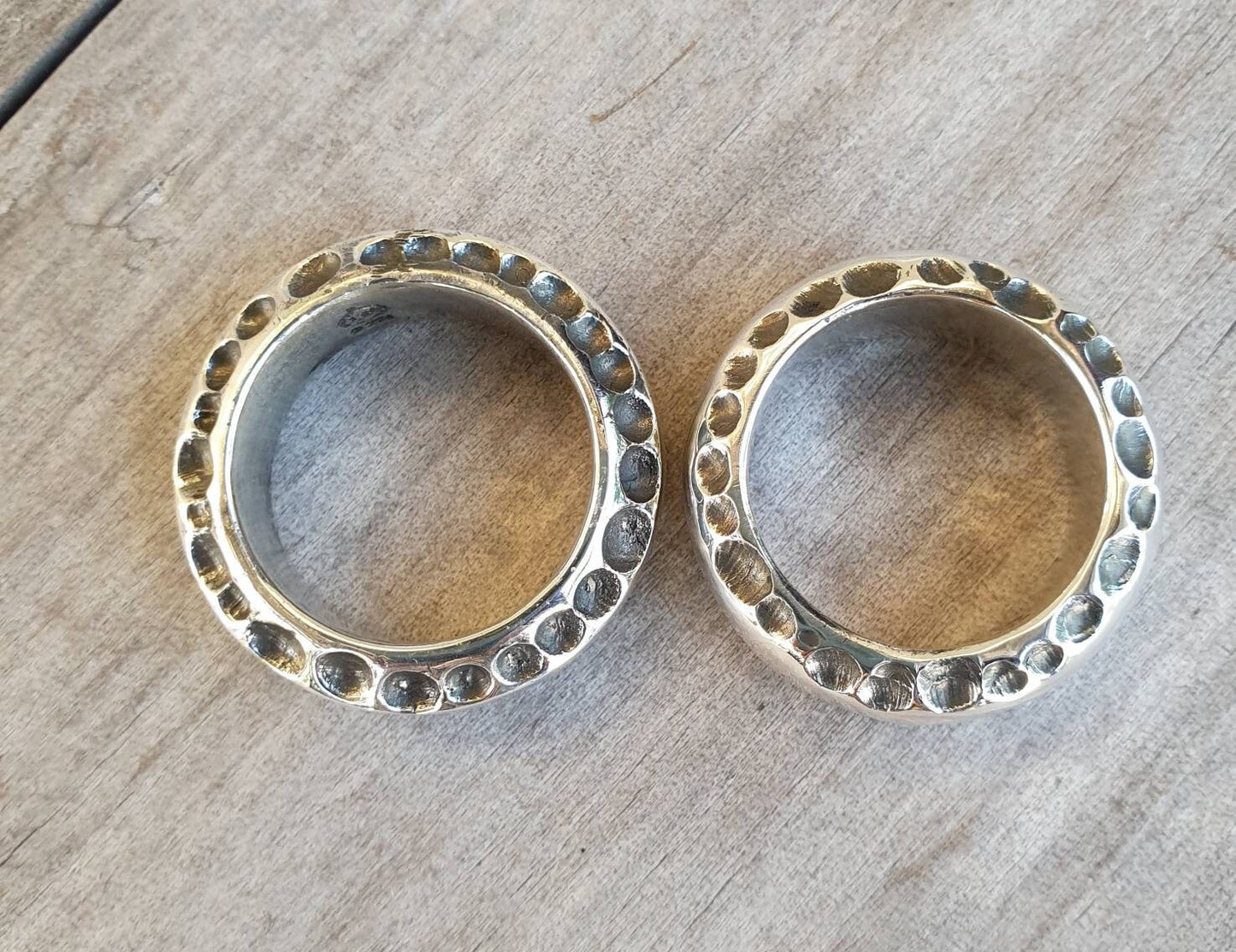Chunky band, nugget,sterling silver,handmade,8.5mm hammered,rustic,industrial,steampunk wedding, dress ring